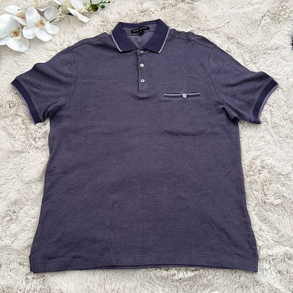 Robert Barakett Other - Robert Barakett Polo Findlay Short Sleeve Shirt Heathered Purple Size M